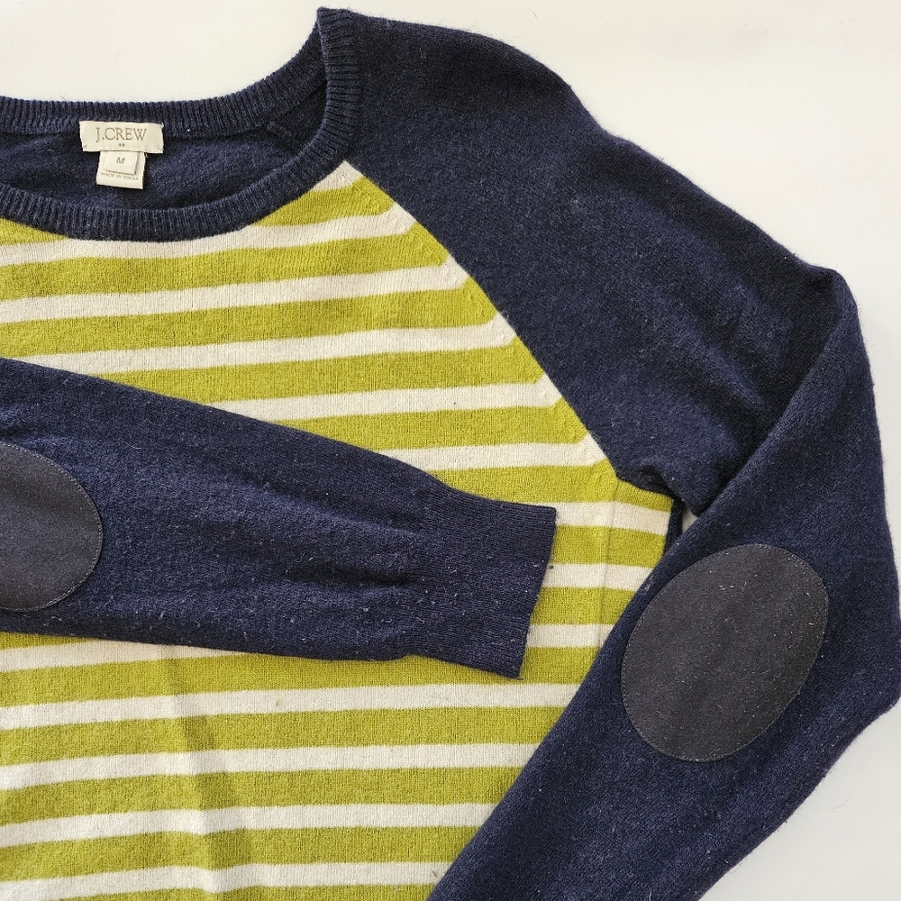 J Crew Wool Crew Neck Stripe Sweater (M)